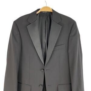 Wilke Rodriguez Blazer Sport Coat Men 36R Black Wool Blend Tuxedo Lapel Jacket
